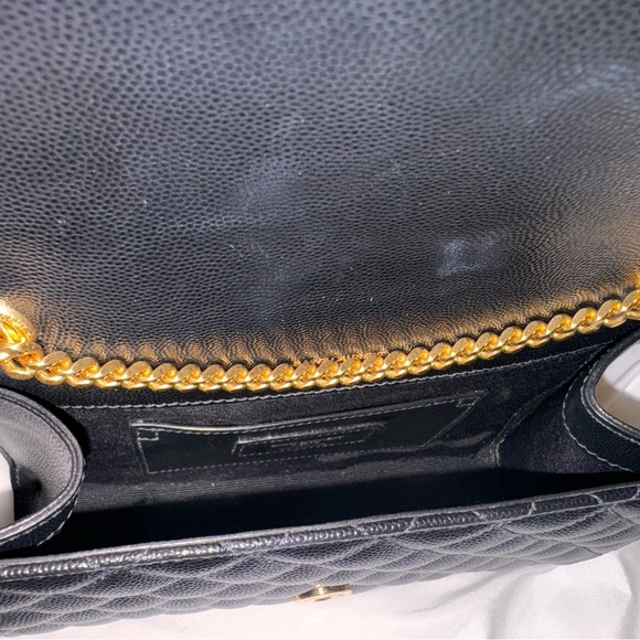 Authentic Like-new YSL quilted grain envelope leather bag - Picture 6 of 9